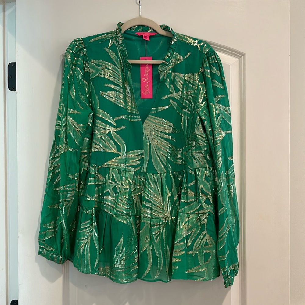 Lilly Pulitzer Palm Print Blouse